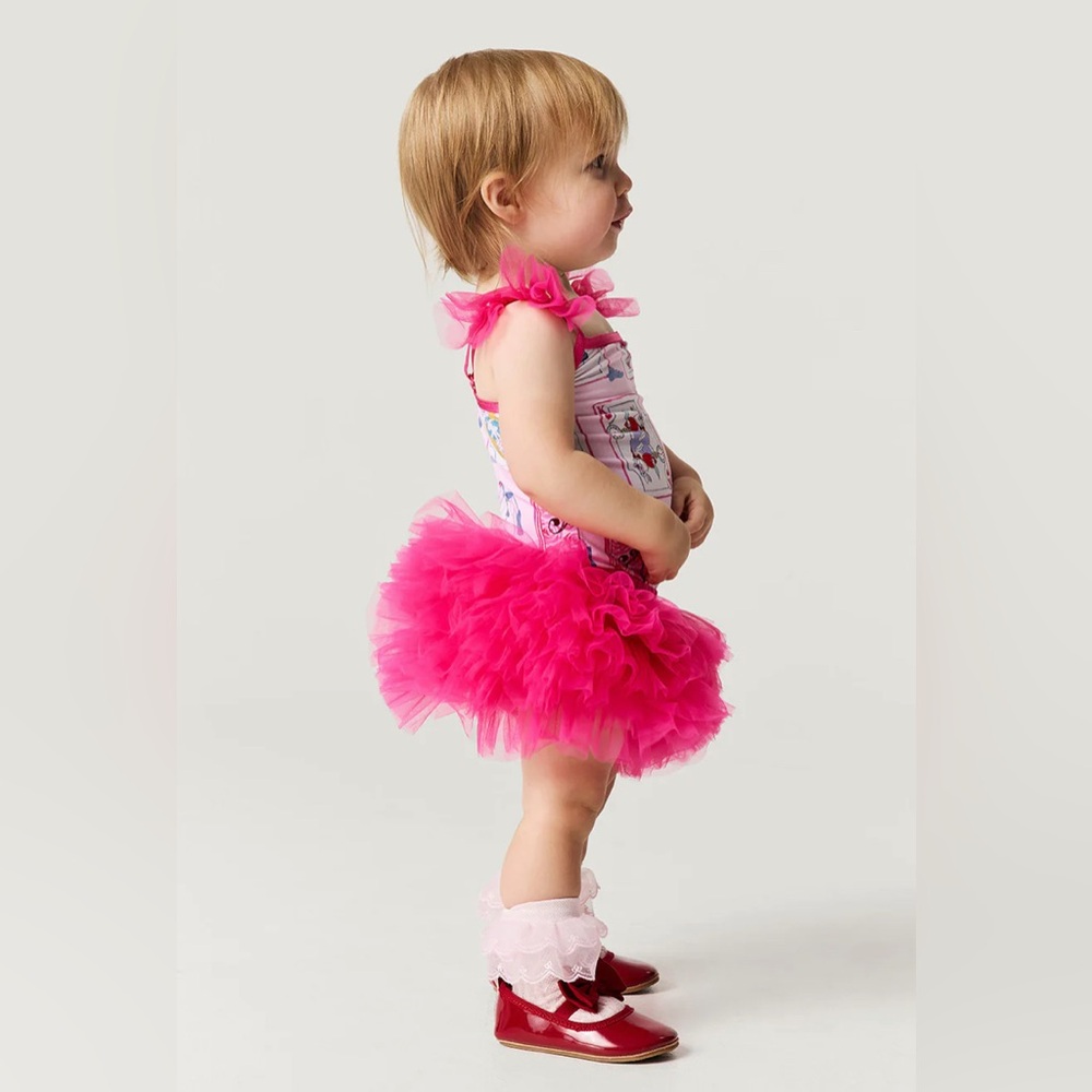 POSH PEANUT Pink Tulle and Bamboo Bloomers - 18-24M